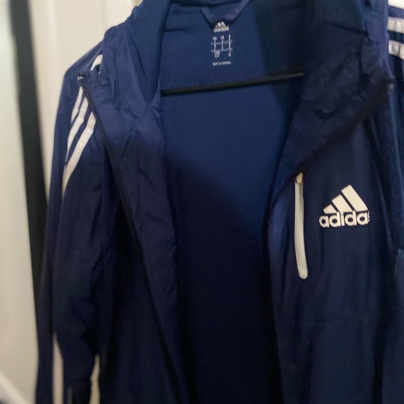 Adidas Windbreaker Dark Blue size small - Picture 3 of 3